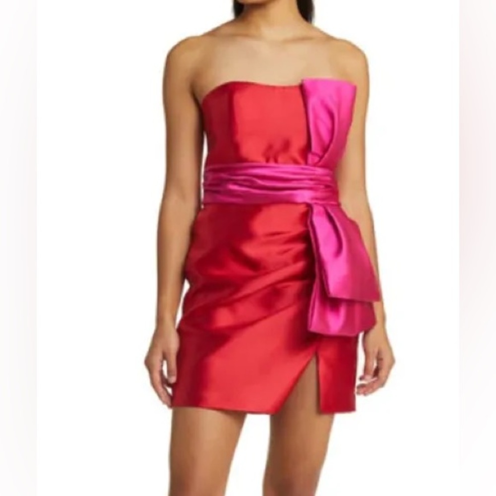 Hutch Narcissa Strapless Red and Pink Dress size 6